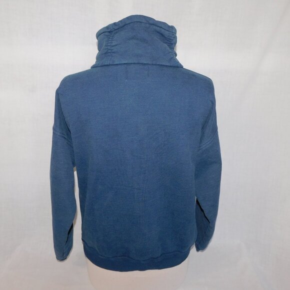 VTG Fuzzy Stonewash 1/4 Zip native embroidered oversized Sweatshirt XS unisex - Picture 8 of 12